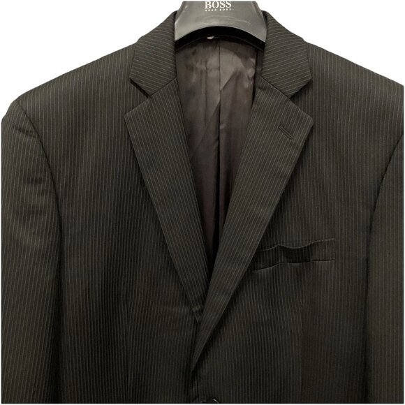 DKNY Macys Men’s Store Black Striped Two Bottoms Blazer Size 42L - Picture 3 of 9